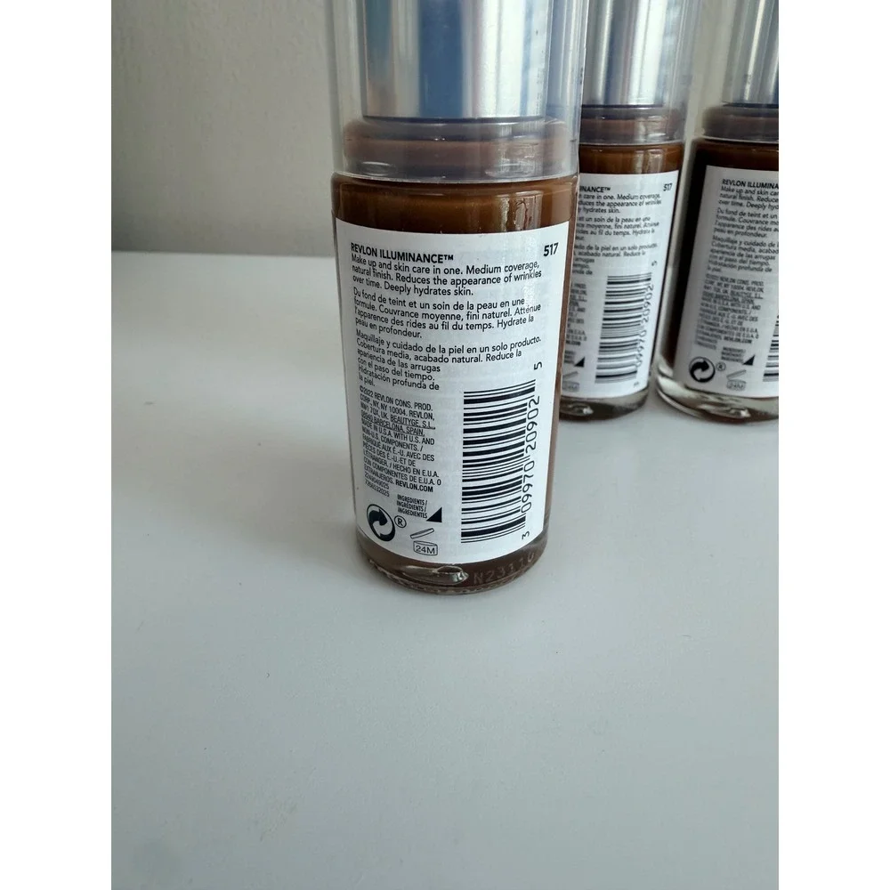 Revlon Illuminance Foundation Women 1oz 517 Deep Bronze 3pk Squalane NWT